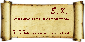 Stefanovics Krizosztom névjegykártya